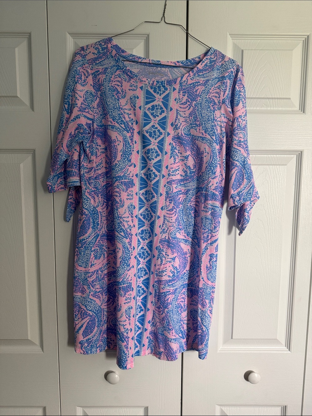 Lilly Pulitzer Pink & Blue pattern Short Dress.